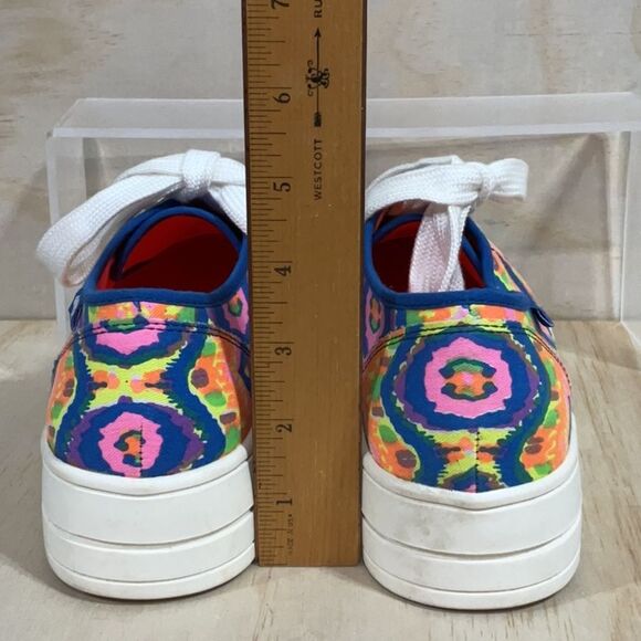 Rocket Dog White Blue Pink Multi-Color Platform Sneakers Women 7 Shoes Canvas - Picture 7 of 10